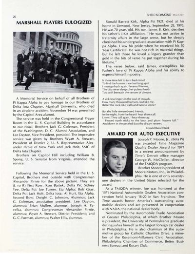 Marshall Players Eulogized